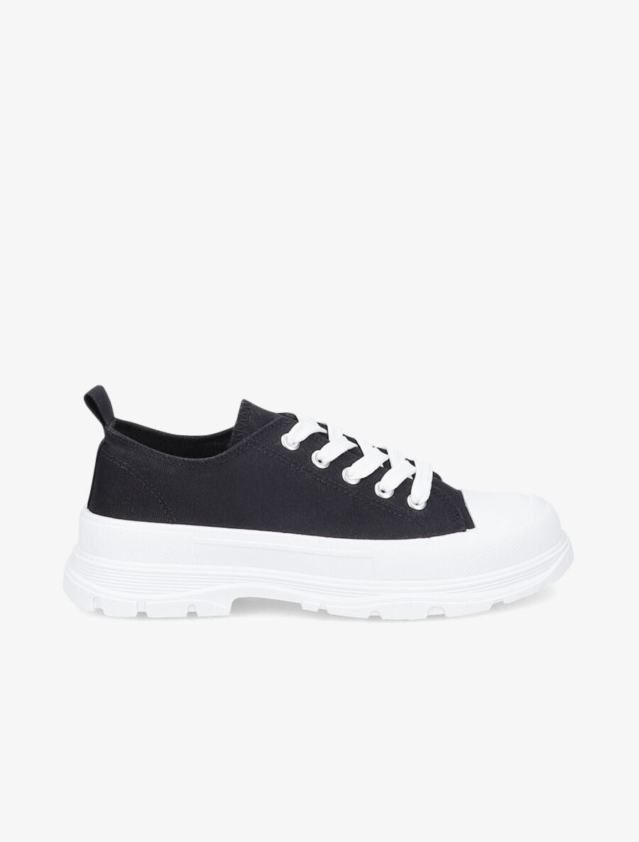 Tennis unies en toile - Noir - 5