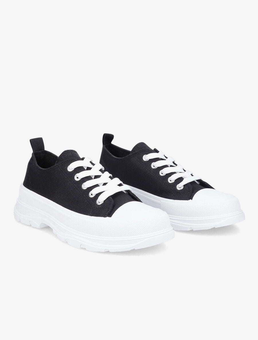 Tennis unies en toile - Noir - 4