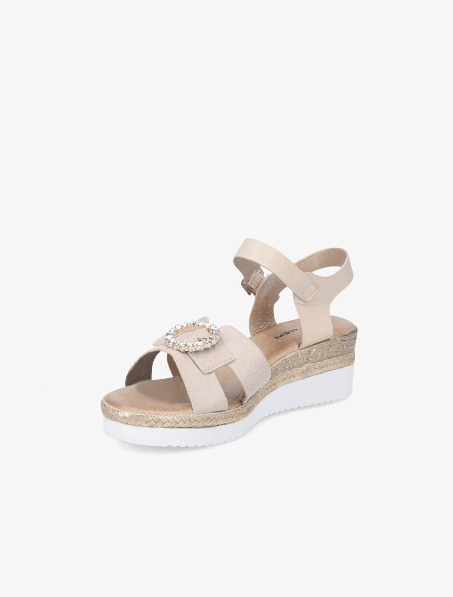 Nu-pieds en simili à ganses ornées d&