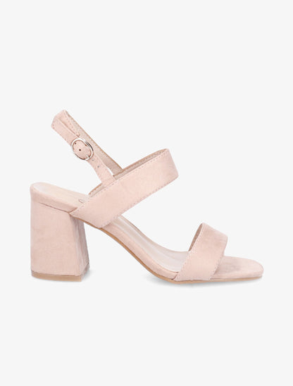 Sandales à talon en suédine - Rose - 5