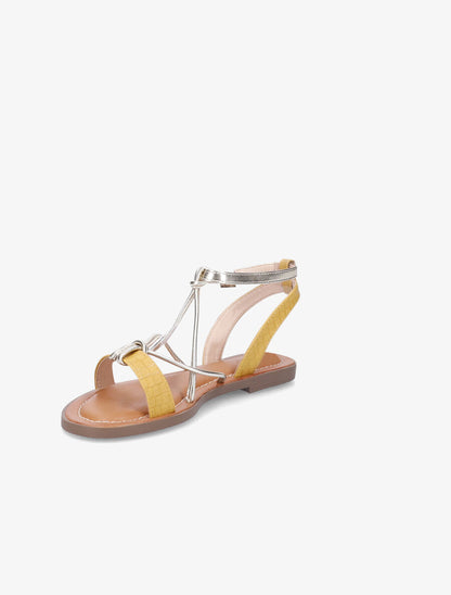 Nu-pieds à ganses stylisées - Moutarde - 2