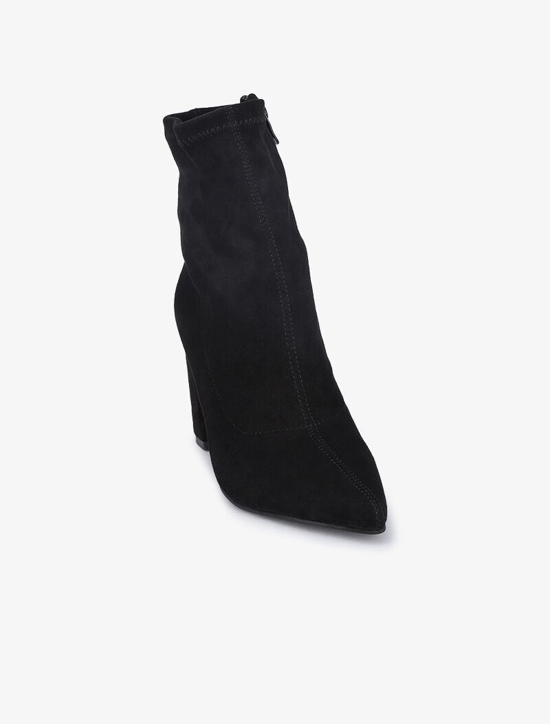 Bottines montantes à talons et bouts pointus - Noir - 4