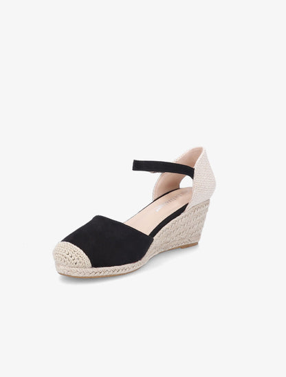 Espadrilles compensées en suédine - Noir - 3