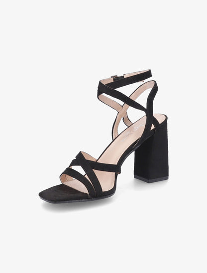 Sandales à brides entrelacées en suédine - Noir - 3