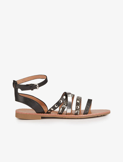 Nu-pieds multi brides stylisées - Noir - 3