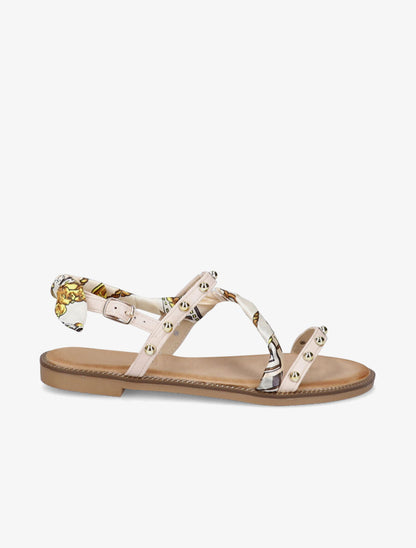 Nu-pieds à clous et foulard - Beige - 2