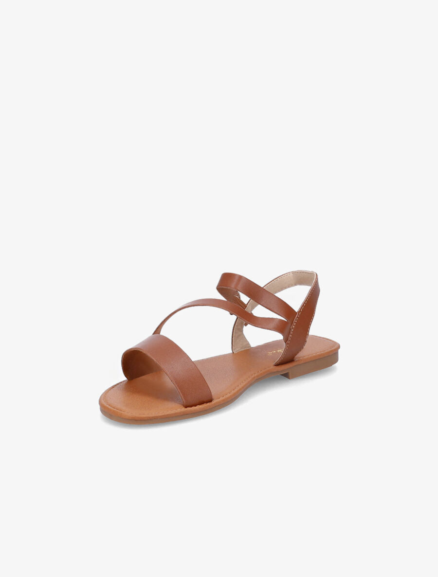 Nu-pieds à lanières asymétriques - Camel - 3