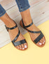 Nu-pieds à lanières asymétriques - Noir - 1