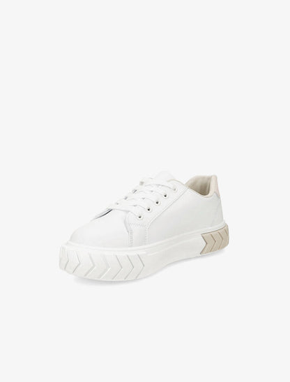 Sneakers à plateforme graphique - Beige - 3