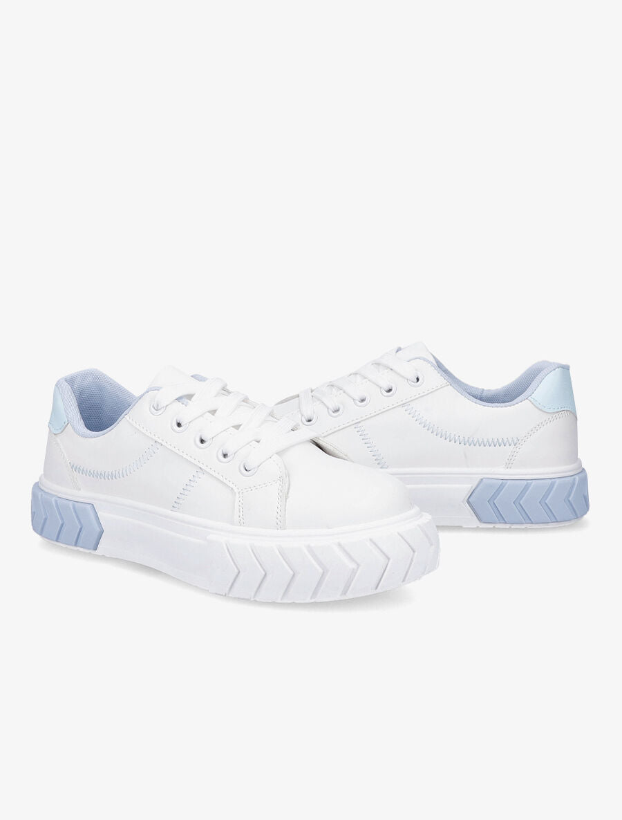 Sneakers à plateforme graphique - Bleu - 4