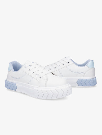 Sneakers à plateforme graphique - Bleu - 4