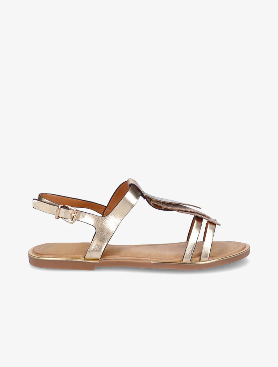 Nu-pieds métallisés à feuilles - Or - 2