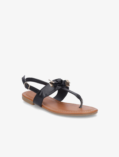 Nu-pieds à petit noeud - Noir - 1
