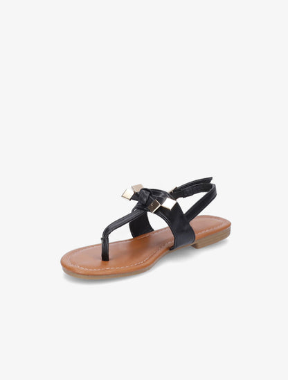 Nu-pieds à petit noeud - Noir - 3