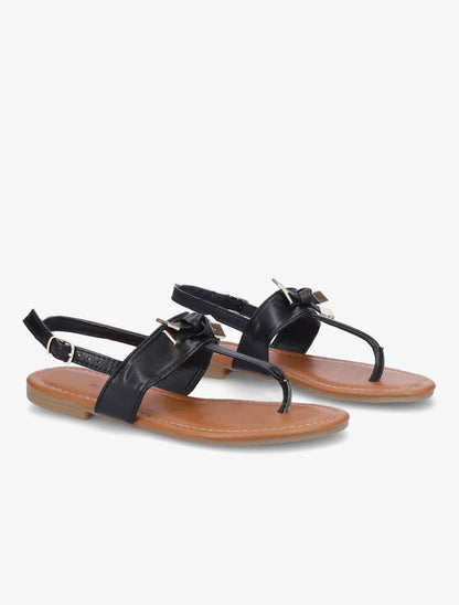 Nu-pieds à petit noeud - Noir - 4