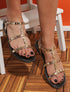 Nu-pieds effet python à clous - Rose gold - 1