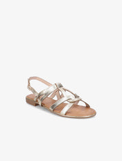 Nu-pieds entrelacés et stylisés en simili - Or - 1