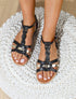 Nu-pieds en simili à bride irisée et effet python - Noir - 1