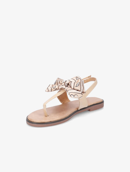 Nu-pieds à noeud en tissu - Beige - 3