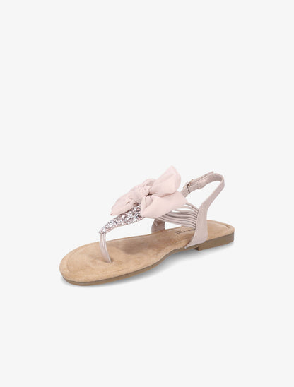 Nu-pieds à noeud et à strass - Rose - 3