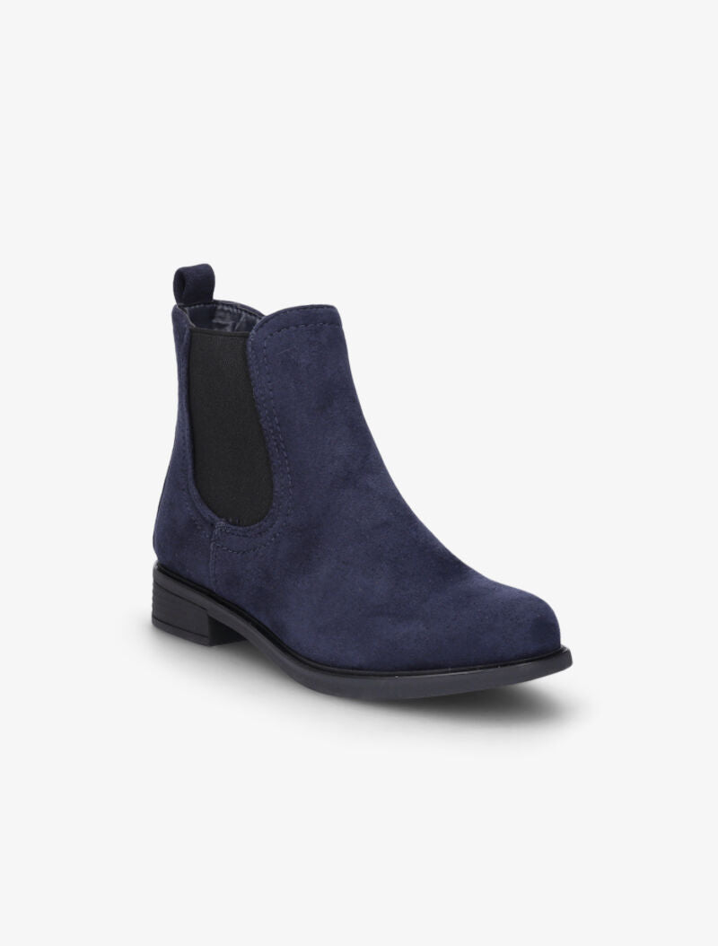Bottines en suédine à chevilles élastiquées - Marine - 2