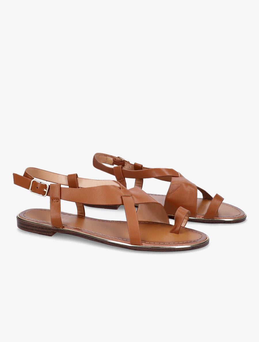 Nu-pieds en simili à entredoigt - Camel - 4