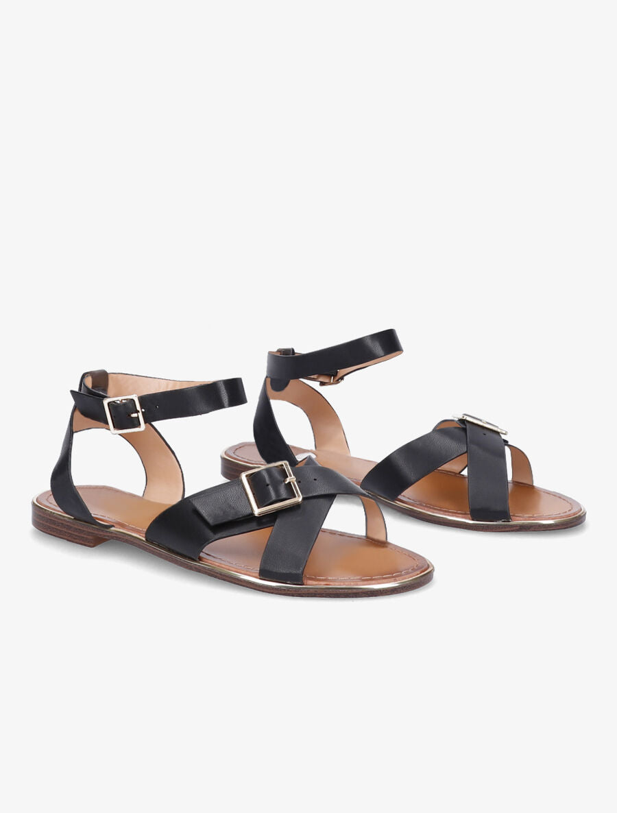 Nu-pieds à bride à boucle - Noir - 5