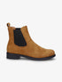 Bottines en suédine à chevilles élastiquées - Camel - 1