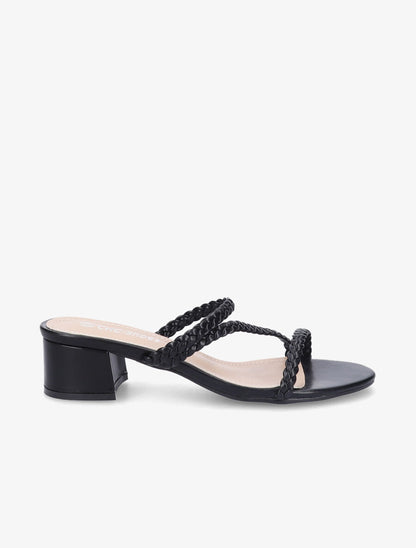 Mules à brides tressées - Noir - 1