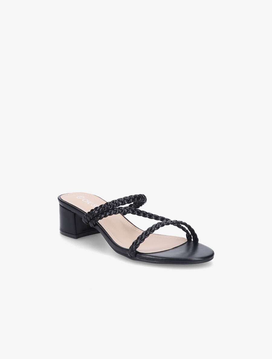 Mules à brides tressées - Noir - 2
