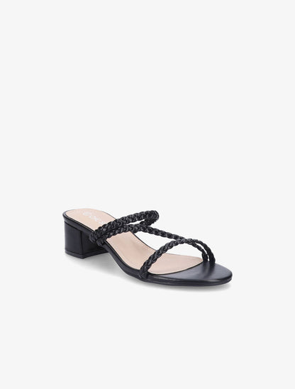 Mules à brides tressées - Noir - 2