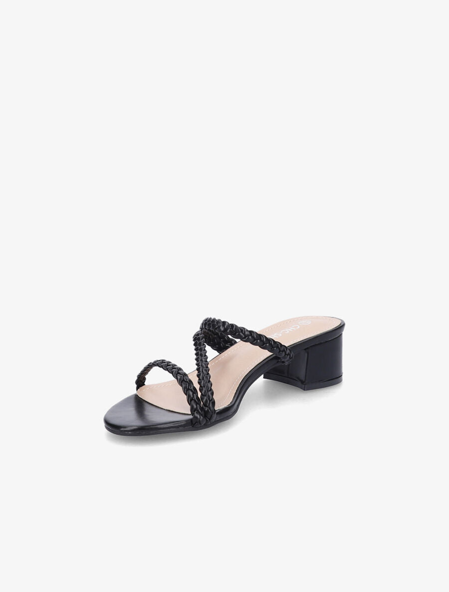 Mules à brides tressées - Noir - 3
