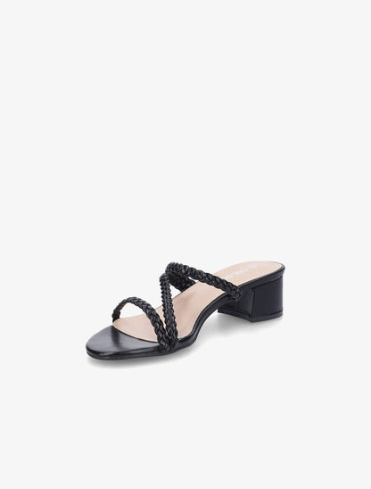 Mules à brides tressées - Noir - 3