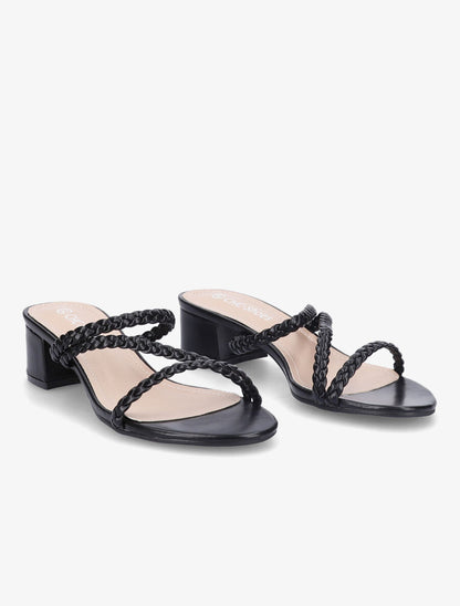 Mules à brides tressées - Noir - 4