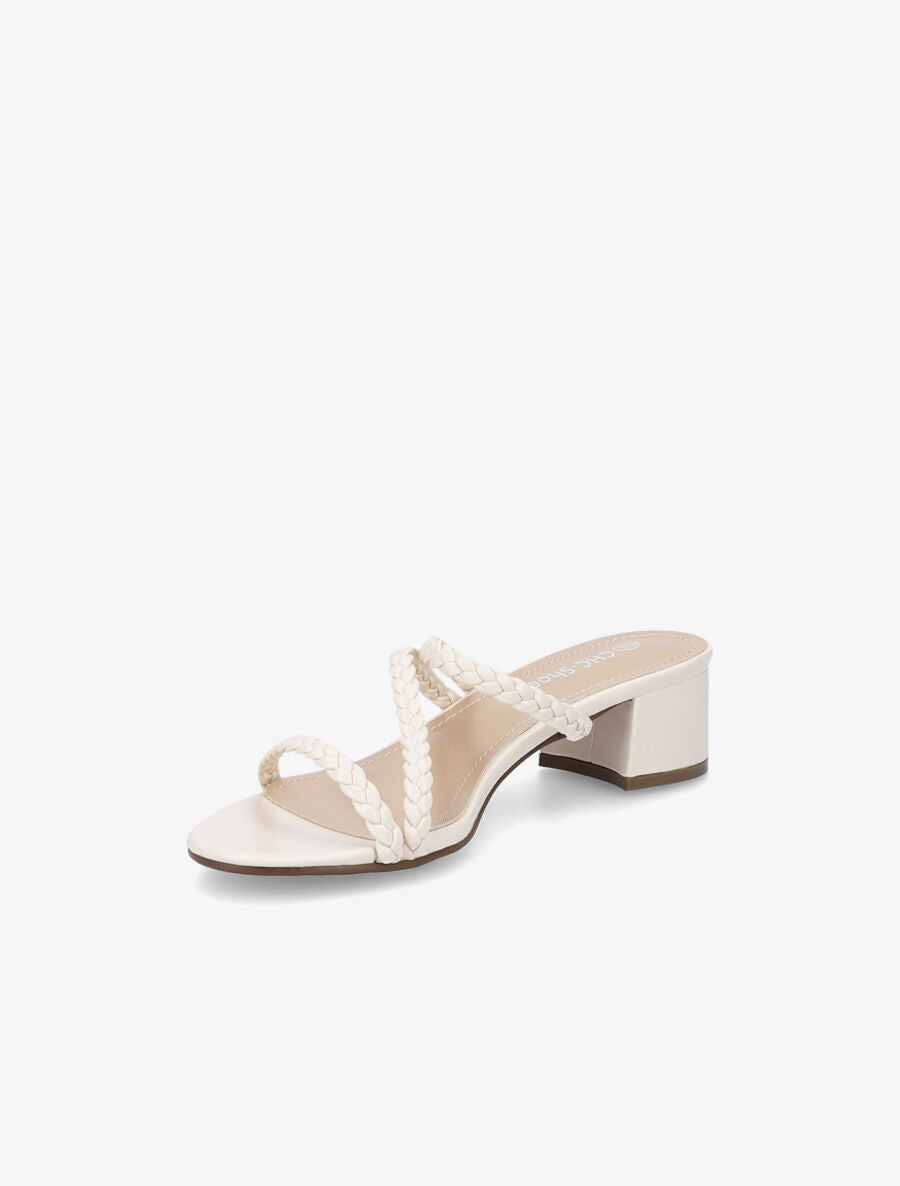 Mules à brides tressées - Beige - 3