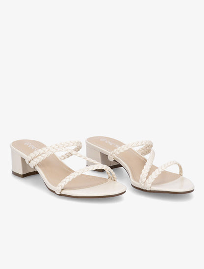 Mules à brides tressées - Beige - 4