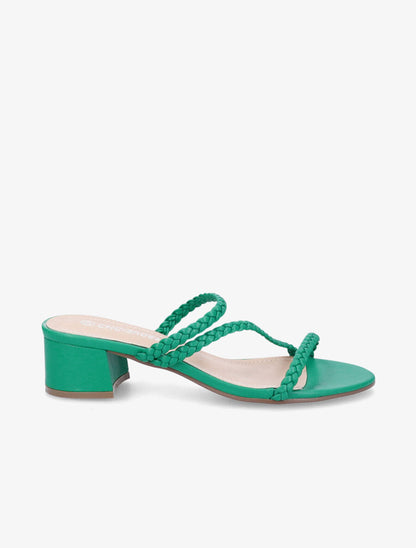 Mules à brides tressées - Vert - 5