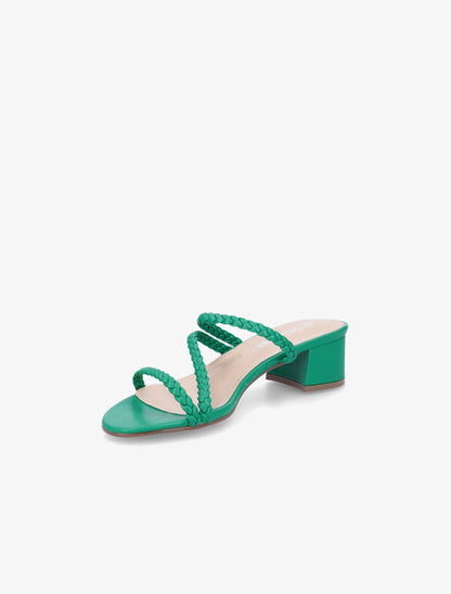 Mules à brides tressées - Vert - 3