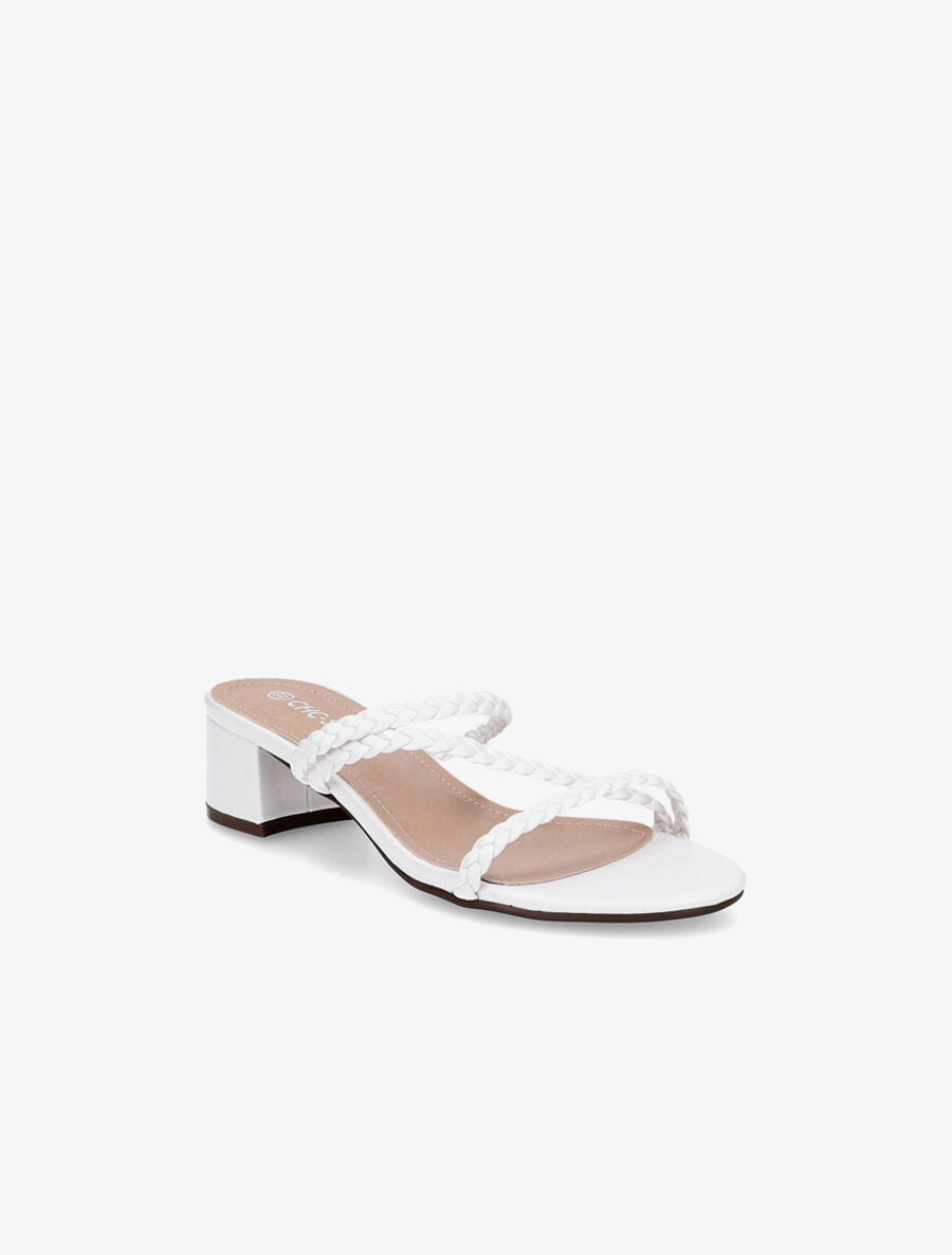 Mules à brides tressées - Blanc - 3
