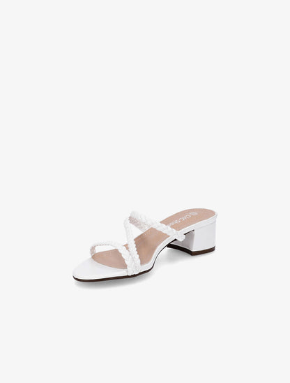 Mules à brides tressées - Blanc - 4