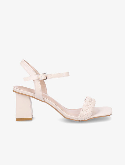 Sandales tressées à bout carré - Beige - 5