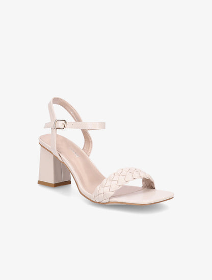 Sandales tressées à bout carré - Beige - 2