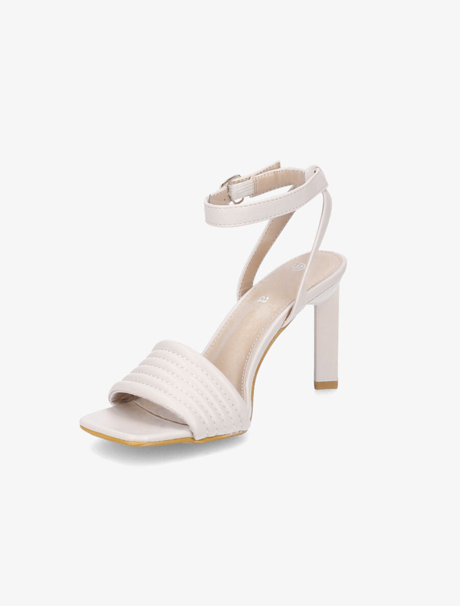 Sandales matelassées à bride - Beige - 3