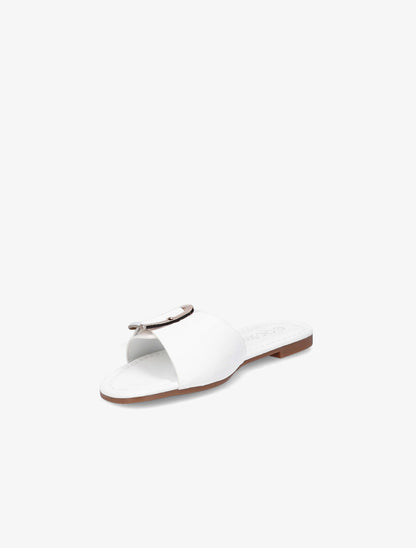 Mules plates à boucle carrée - Blanc - 3