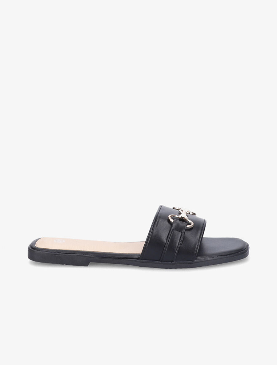 Mules plates à boucle métallique - Noir - 5