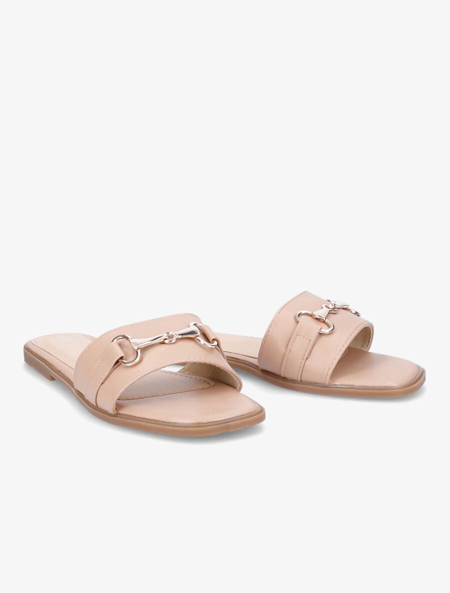 Mules plates à boucle métallique - Rose - 4