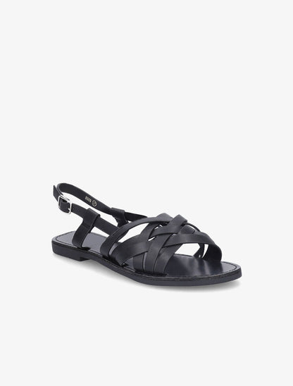 Nu-pieds à ganses entrecroisées - Noir - 3