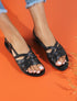 Nu-pieds à ganses entrecroisées - Noir - 1