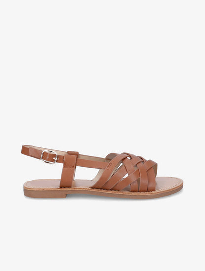 Nu-pieds à ganses entrecroisées - Camel - 2