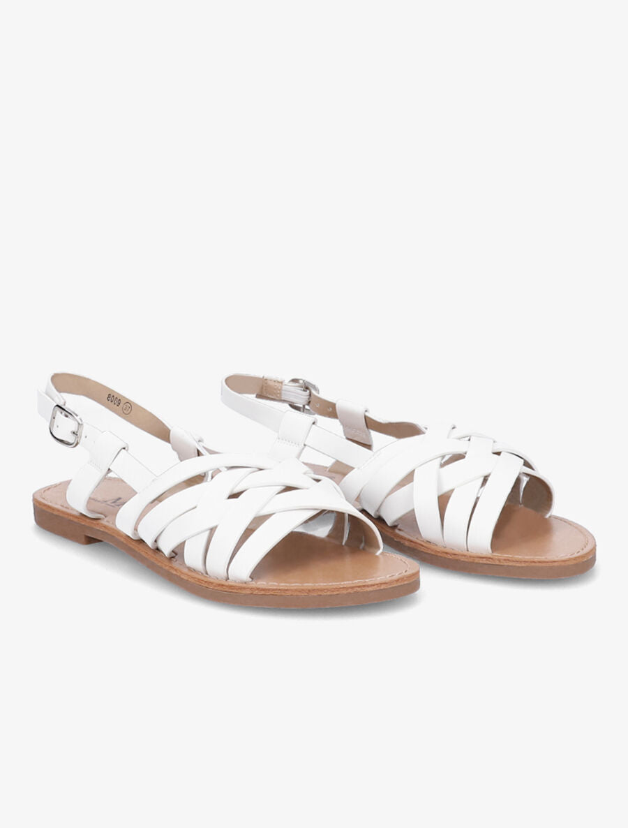 Nu-pieds à ganses entrecroisées - Blanc - 5